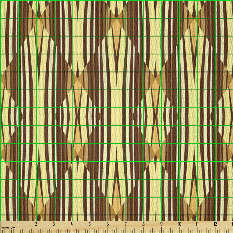 Daughn Curved Stripes with Rhombus Motifs Multi-Purpose Fabric