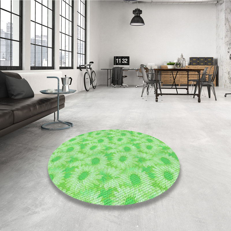 Performance Wool Floral Indoor Rug, Round 6'