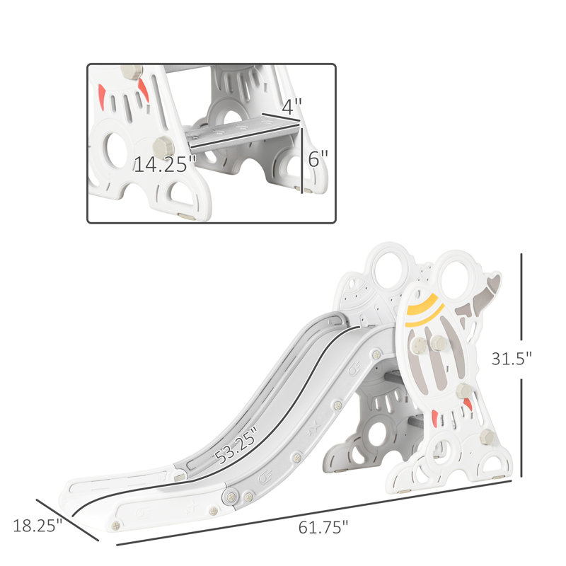 La glissade intérieure de 1,5 à 3 ans, les escaliers gris, antidérapants et la fabrication sécuritaire garantissent une glissade prolongée, une réduction des risques