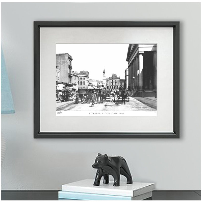 Plymouth, George Street 1889 by Francis Frith - Single Picture Frame Print, 28cm H x 36cm W x 2.3cm D, Dark Grey/Ivory