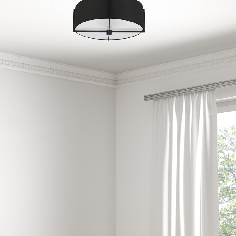 Cadwell 3 Light Semi-Flush Mount, Black, Matte Black