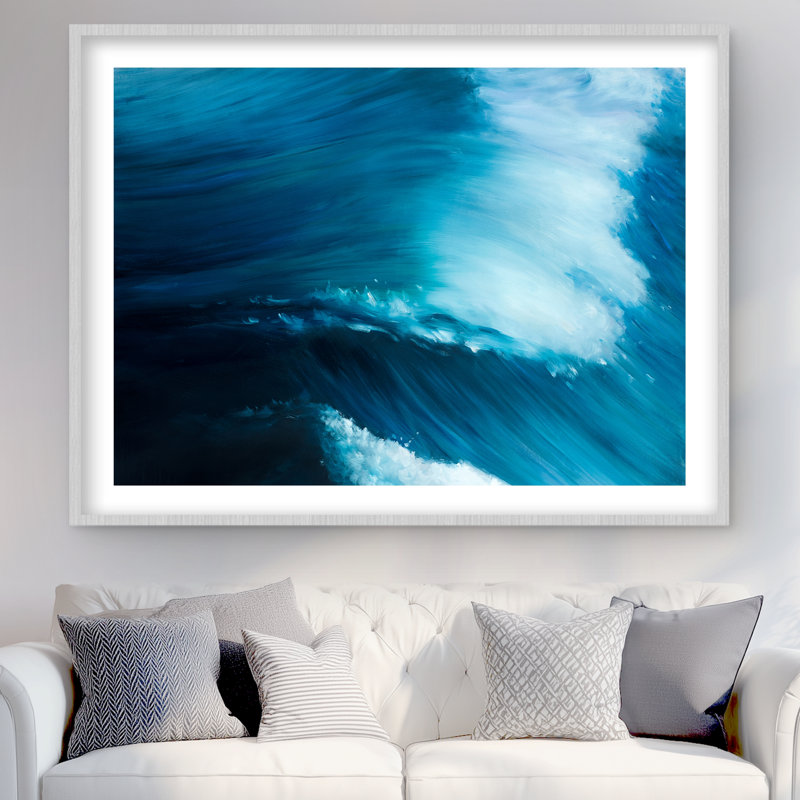 «Unleashed Sea» - décor contemporain mat encadré blanc