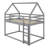 House Low Bunk Bed With Ladder-1259735043