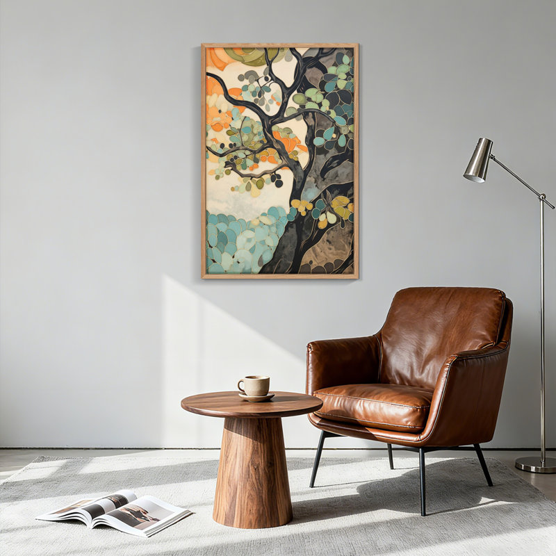 Abstrait arbre sur toile, ensemble de reproductions d'art sur toile encadrées de 1 pi 36 po x 48 po, 36 po x 48 po