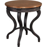 Metro 26" Wide Round Hammered Copper Lamp Table, Special Reserve Finish