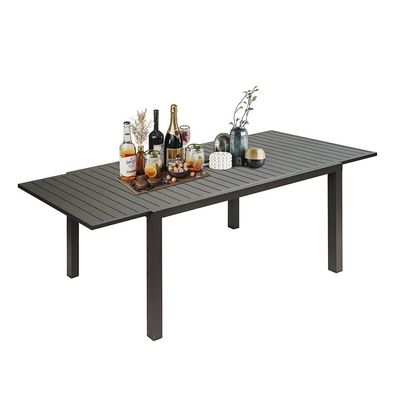 Table de salle à manger extensible pour patio (table incluse seulement), Noir