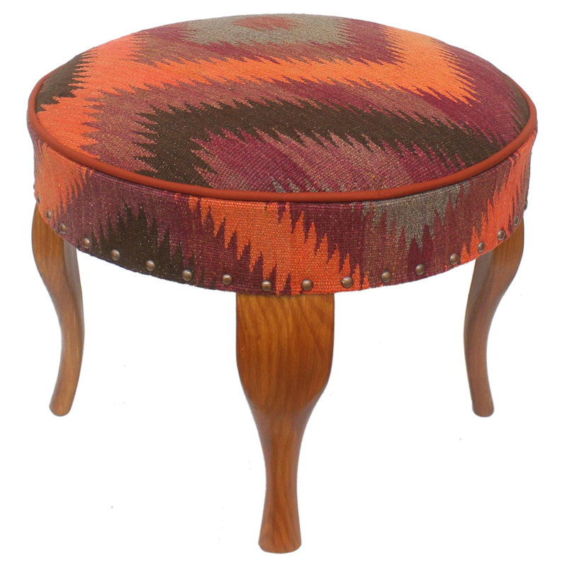 Repose-pieds Anauri, Laine antique orange Ayla