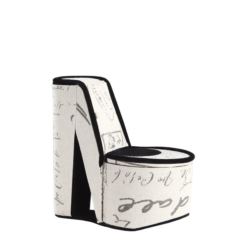 Boîte à bijoux à chaussures à talons hauts 9 po avec rangement caché et pochoir