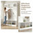 Modern All-in-One Hall Tree with Adjustable Shelves | Classic Arched Farmhouse Storage Bench with Dual Side Cabinets | Elegant Entryway Organizer with 7 Hooks for Mudroom, Hallway, or Living Room-1387770506