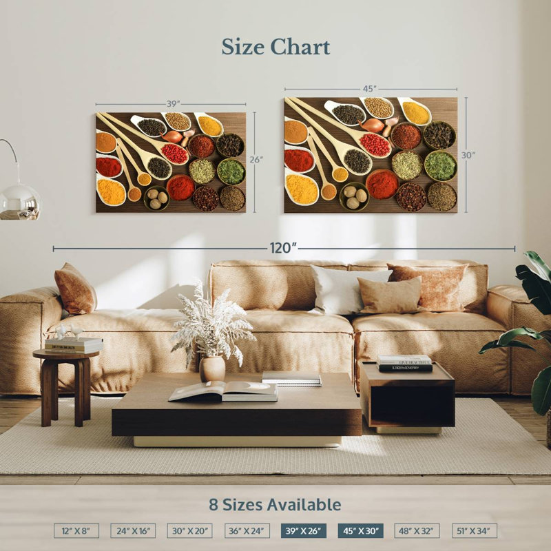 Yarlin Spice Collection, 30" H x 45" W