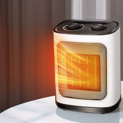 Petit radiateur certifié COWSAR 500w / 950w Etl avec thermostat, petit radiateur portatif électrique, nom du produit, blanc