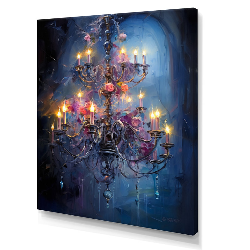 Chandelier Whirling Dusk II - Glam Canvas Art Print, H 20 po x l 12 po x P 1 po, Toile tendue