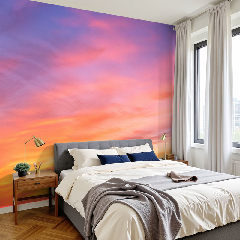 Papier peint adhésif auto-adhésif moderne pour la chambre à coucher L 69 po x l 96 po Peel and Stick