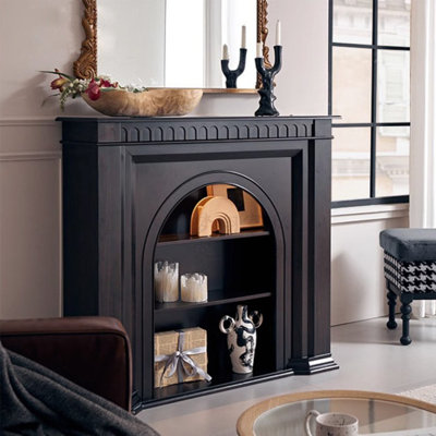 French simple style decorative fireplace cabinet