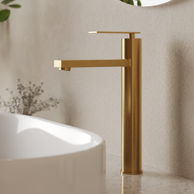 Single Hole Vessel Bathroom Faucet, Single Handle Vessel Bathroom Sink Faucet with Drain Assembly