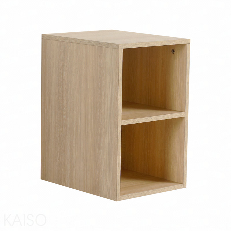 Petite étagère de rangement murale 12 po, contreplaqué, chêne blanc américain, Marron clair