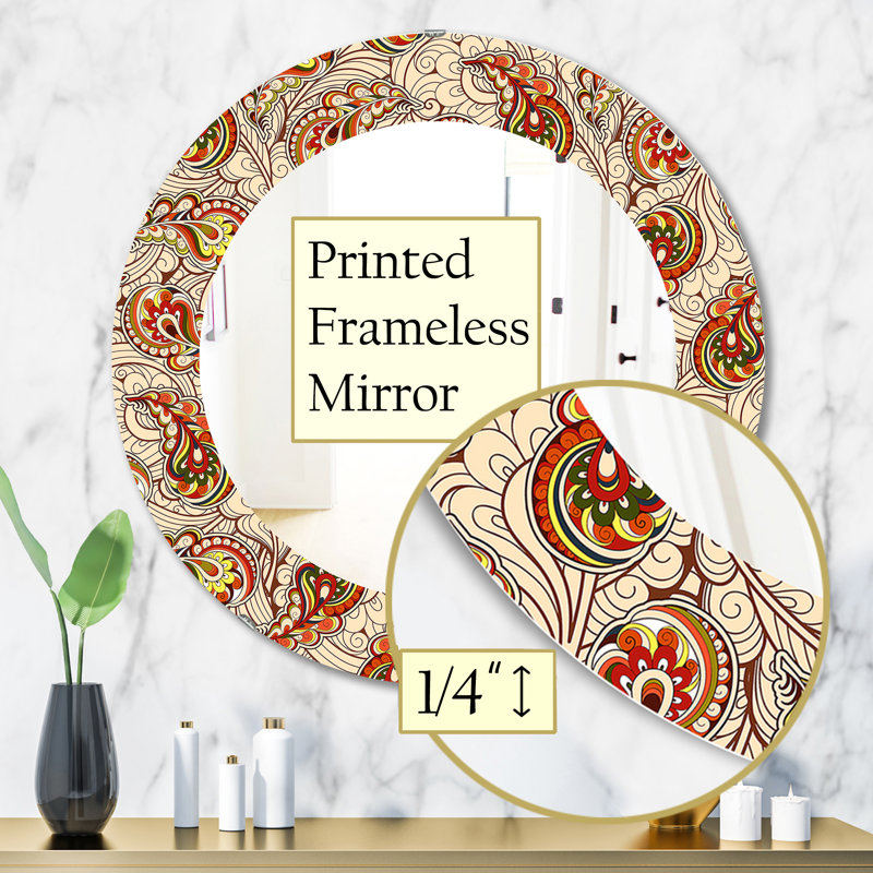 Motif d'automne - miroir bohémien et éclectique, H 31,5 po x l po