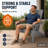 Modern Adirondack Chairs Set of 2 with Cup Holders All Weather HIPS Outdoor Chairs with Wide Armrests Oversized Plastic Patio Lounge for Lawn, Patio and Pool, Gray-802635859