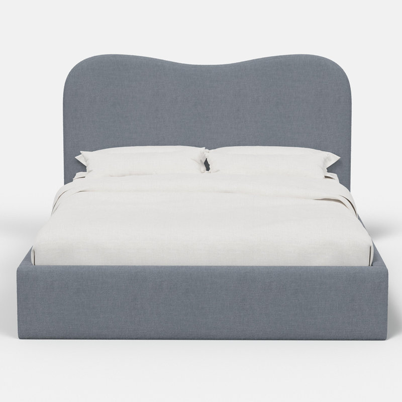 Upholstered Bed, Queen, Waverly Stripe Tonal Chocolate