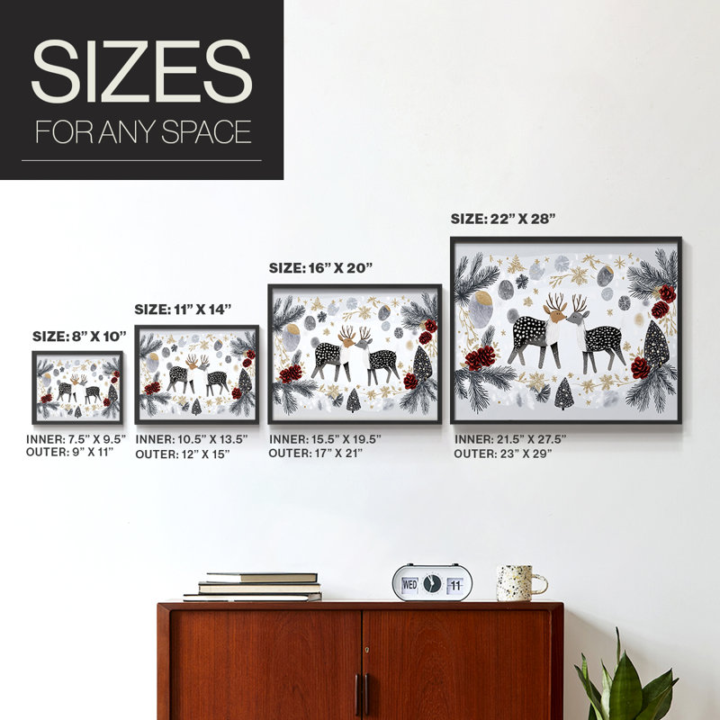 Chirstmas Art-CCLVII -Framed Print - Restickable, H 11 po x l 14 po, Noir, noir, noir, noir