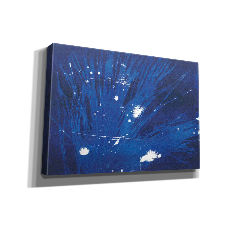«Indigo Burst II» par Regina Moore, H 18 po x l 26 po x P 0,75 po