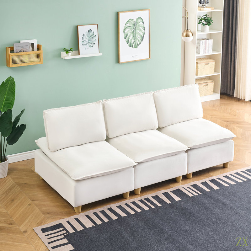 Le canapé à trois places de 88 pouces à rangée droite simple, moderne et ultra-confortable de 88 pouces convient aux salons, aux chambres et aux balcons