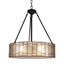 Mundelein 3 - Light Black/Silver Drum Pendant