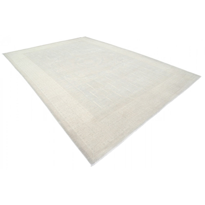 Tapis en laine d'agneau gris unique 10 x 14 pi 1 po Merren