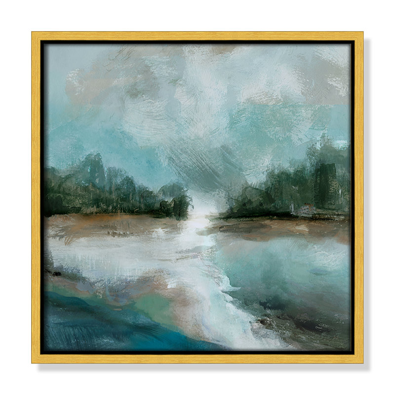 Impression printanière par Susan Jill, H 13,5 po x l 13,5 po, Doré