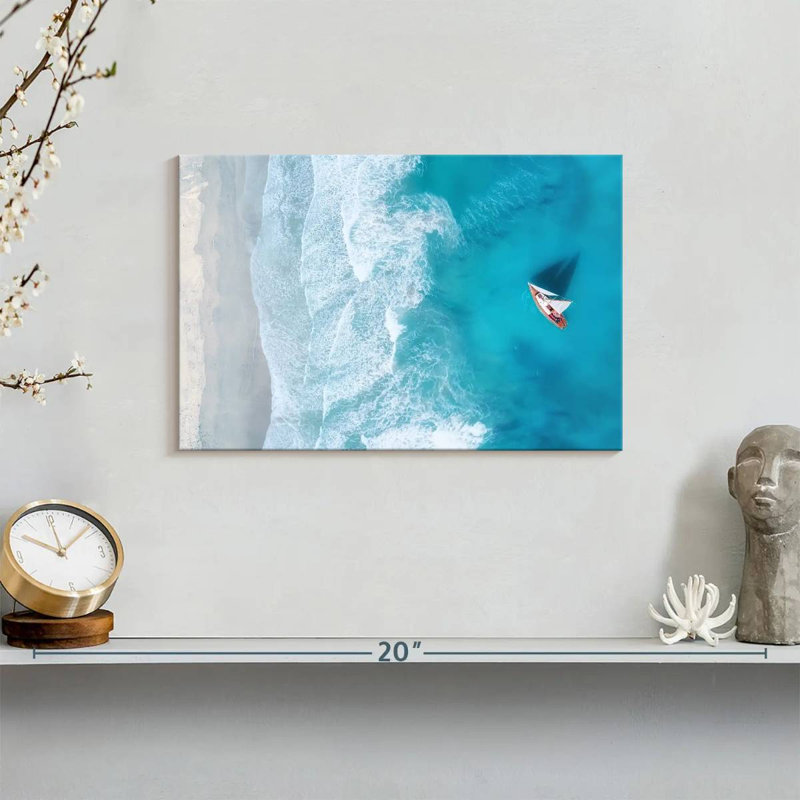 Yacht de mer turquoise Gillard, H 8 po x l 12 po