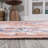 Ville Ornate Medallion Machine-Washable Terracotta/Navy Rug-961866141