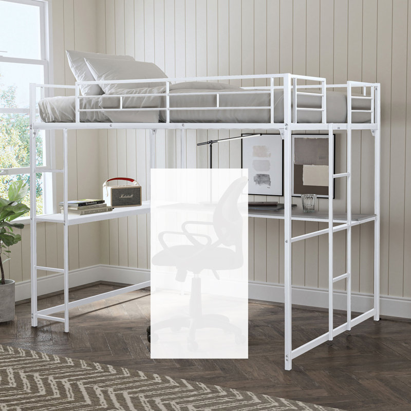 Lit double mezzanine Arnout, Blanc