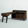 Kauan Helsy L-Shaped Desk with Power Bar and Removable Hutch Natural Walnut