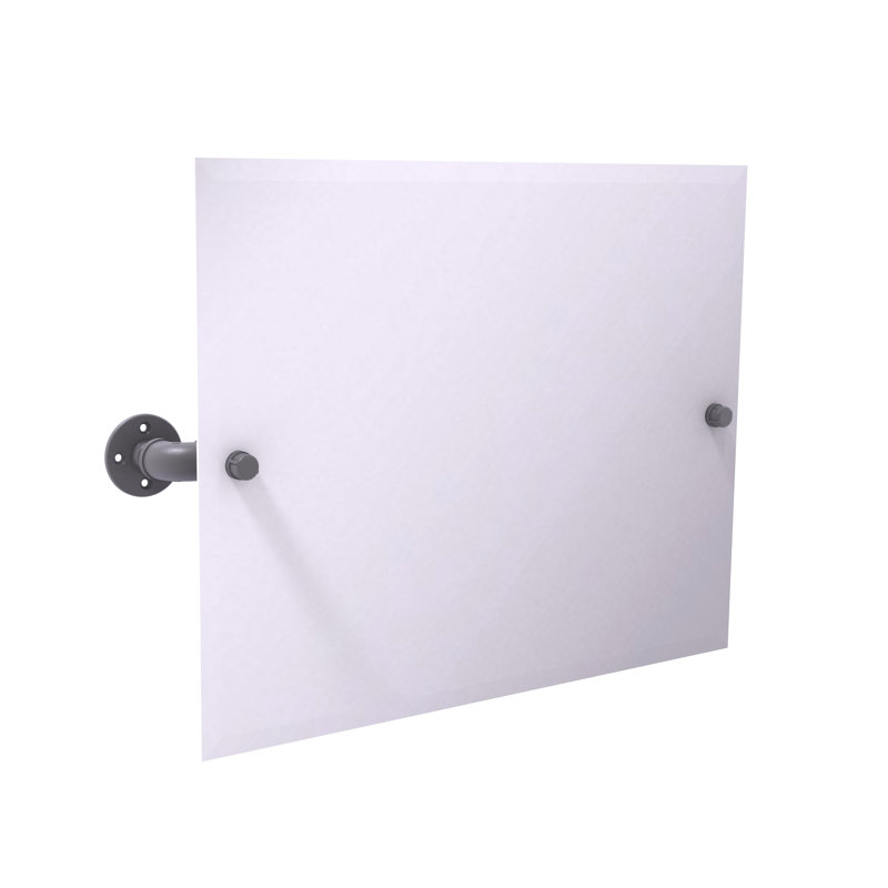 Bayer Flat Wall Mirror, Matte Gray, 26" x 24.5"