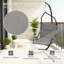 Chaise de balançoire suspendue, chaise hamac avec support et coussin de revêtement, avec structure en acier pour l'intérieur et l'extérieur