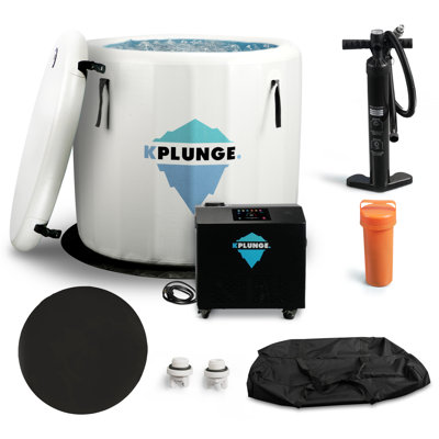 Arctic Fox 1-Person Inflatable Cold Plunge Ice Bath/Hot Tub With PVC Insulated Lid, 3/4 HP Chiller And Heater In Gray