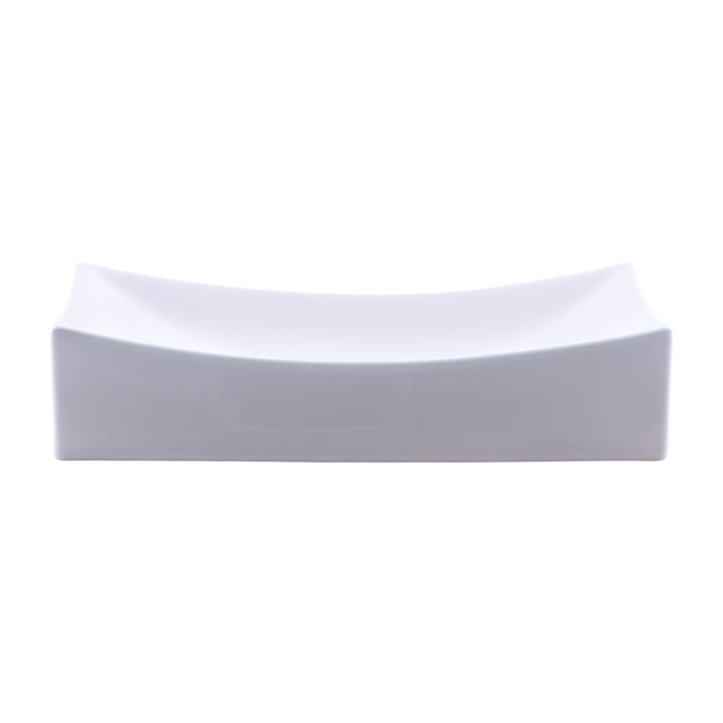 Novatto 13.75'' Glossy White Ceramic Rectangular Bathroom Sink