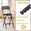Upholstered Padded Folding Bar Stools with Footrest-1837202115