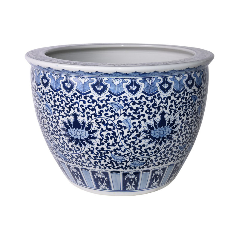 Pot à fleurs en porcelaine Sunflower Vine, H 17 po x l 25 po x P 25 po