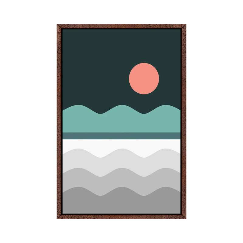 Abstract Landscape VI - Print on Canvas, 152.5 cm H x 101.5 cm W, Brown Framed