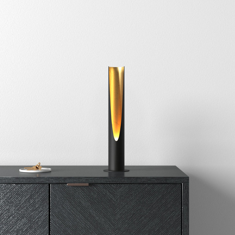 Axis Metal Torchiere Lamp, Black/Gold