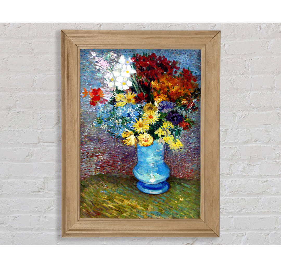 Blumen in einer blauen Vase von Van Gogh - Einzelne Bilderrahmen Kunstdrucke