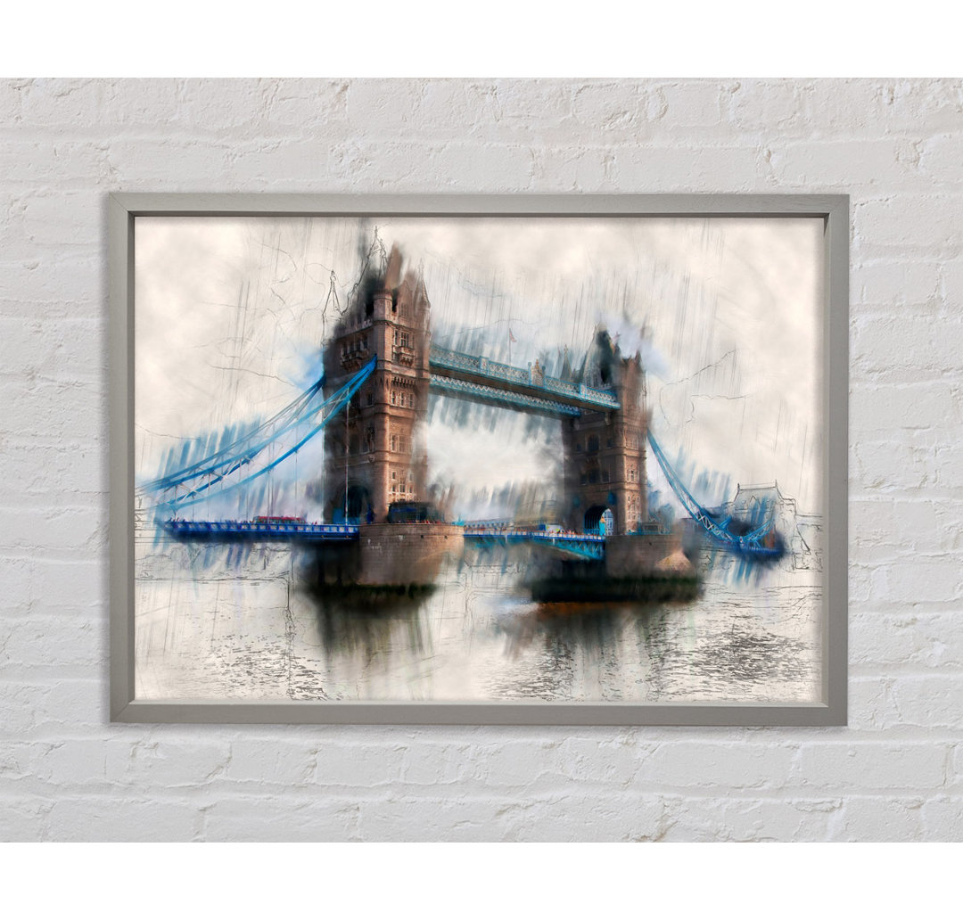 Tower Bridge Aquarell - Einzelner Bilderrahmen Kunstdrucke auf Leinwand