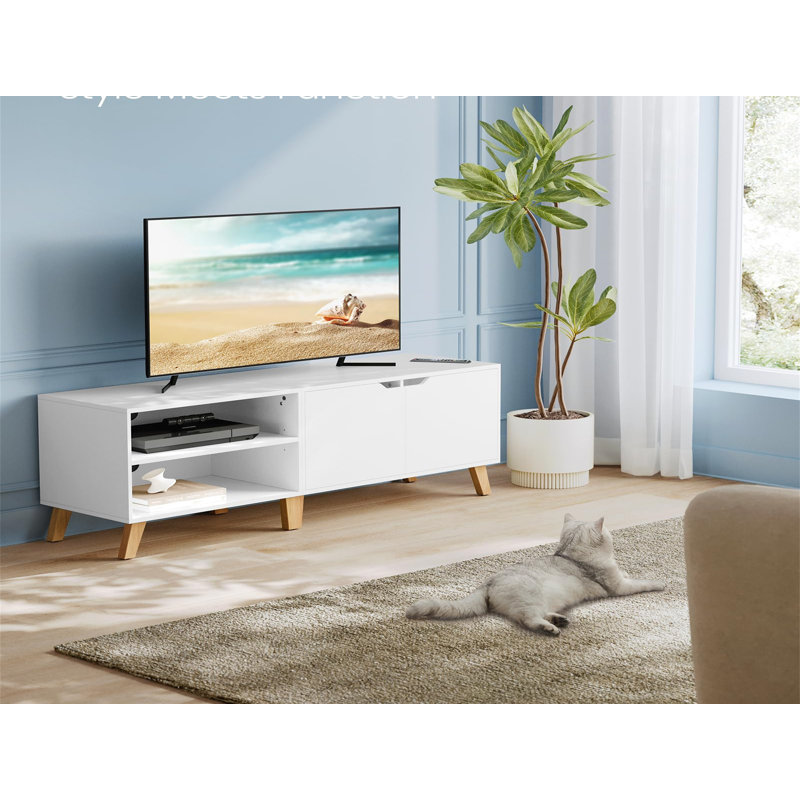 Mckinney Unfinished TV Stand for TVs up to 65" with Fireplace Included