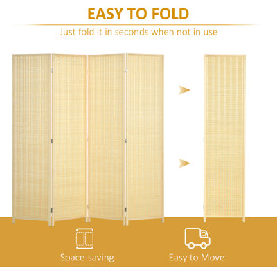 Alexsandria 180cm W x 180cm H 4 - Panel Solid Wood Folding Room Divider