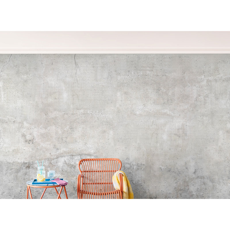 Concrete Effect Semi-Gloss Wallpaper Roll, Standard (110g/m²), 4.32m x 290cm