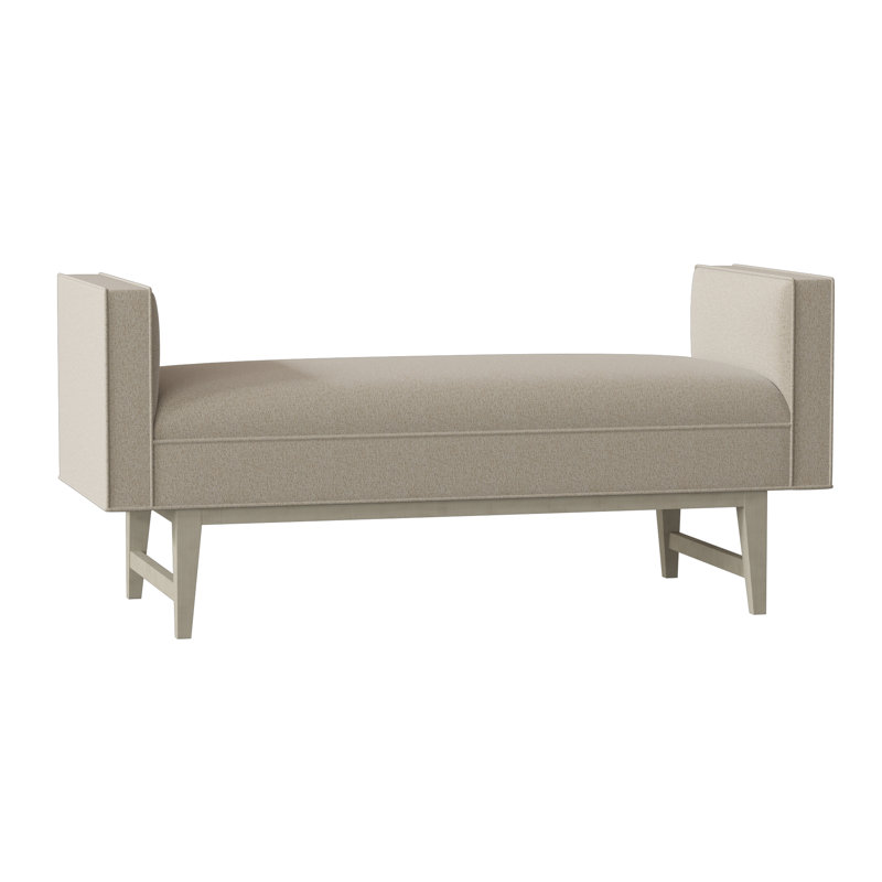 Luna Upholstered Bench, Parchment (8794 70), French Oak