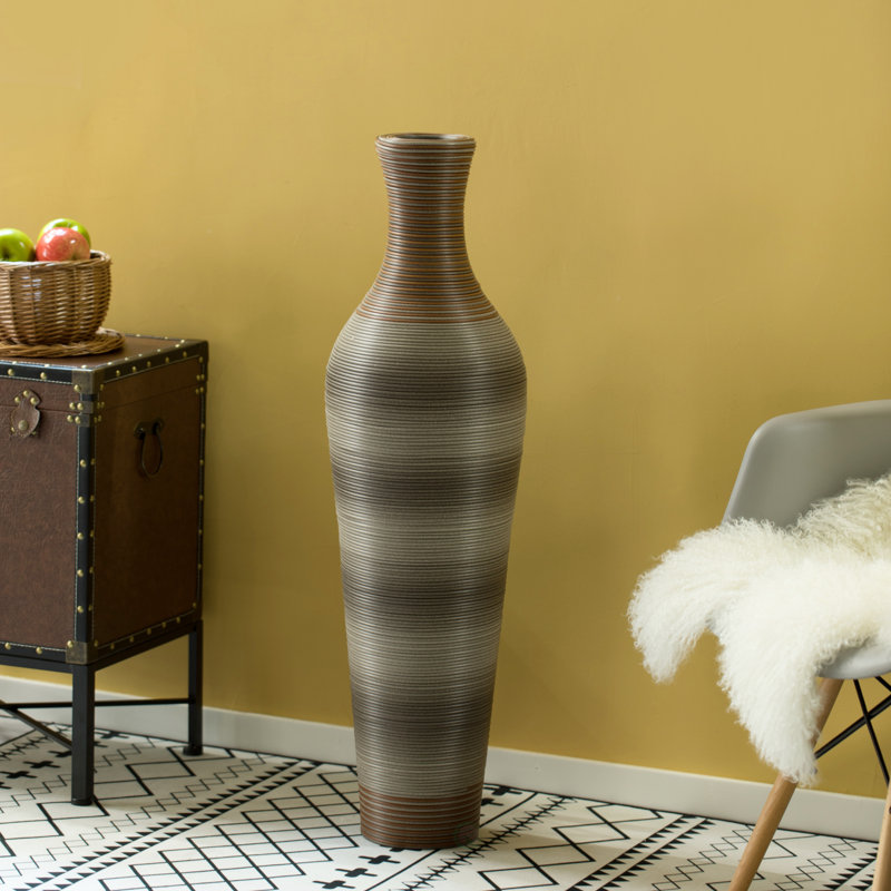 Alburnett Floor Vase, 39.25" H x 12" W x 12" D, Brown/Grey