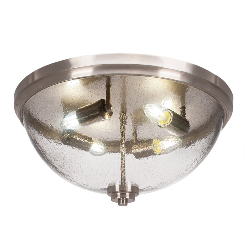 Plafonnier encastré 16 po, 3 ampoules, Nickel brossé