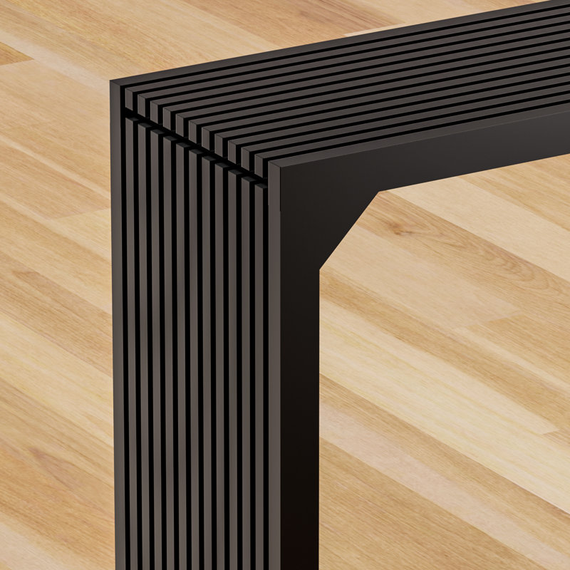 Console 46 po en bois massif noir étroit - pour le vestibule, la chambre à coucher
